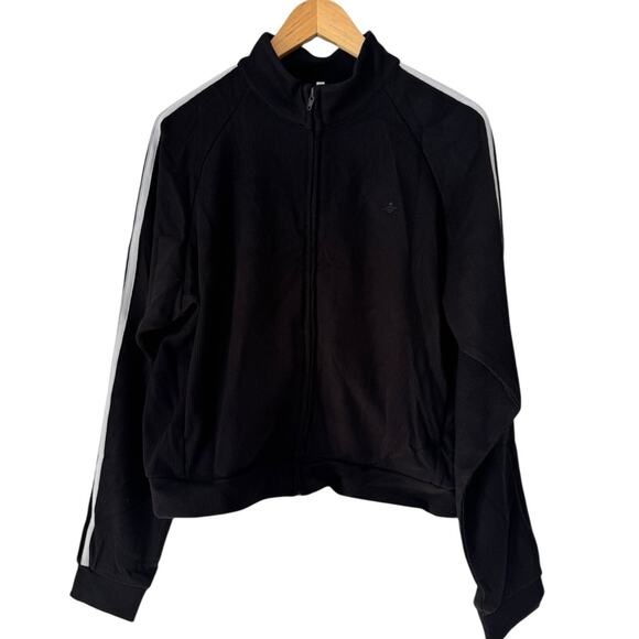 NWOT Halara Ribbed Stand Collar Long Sleeve Zipper Jacket Black Stripe Large - Picture 3 of 8